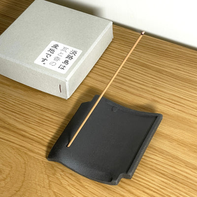 Awaji Kawara Tiles Incense Holder 淡路瓦線香座 (Black 瓦黑)