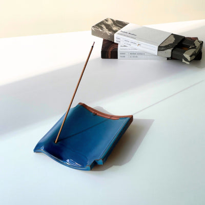 Awaji Kawara Tiles Incense Holder 淡路瓦線香座 (Blue 蒼海藍)