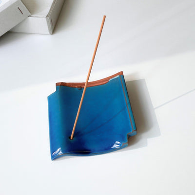 Awaji Kawara Tiles Incense Holder 淡路瓦線香座 (Blue 蒼海藍)